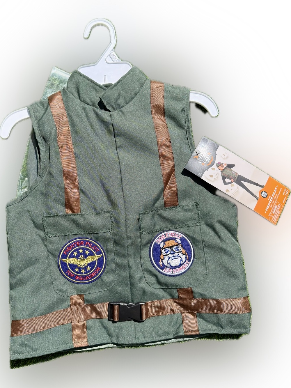 Hide and Eek! Kids FIGHTER PILOT Vest with Badge Patches